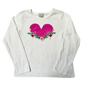 Hanna Andersson Floral Heart Art Tee Size 8